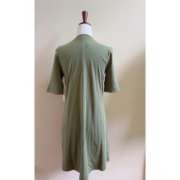 NWT Lululemon Cotton Wrap-Front T-Shirt Dress Olive Green Women's Size 4 - Picture 8 of 14
